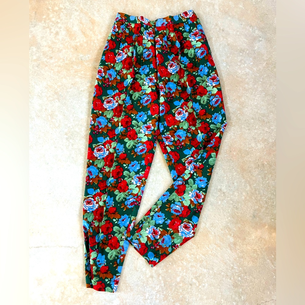 Eagle's eye, Multi-colored, floral pants, size L